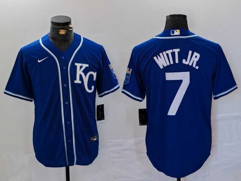 Men%27s Kansas City Royals #7 Bobby Witt Jr Royal Cool Base Stitched Baseball Jersey->kansas city royals->MLB Jersey